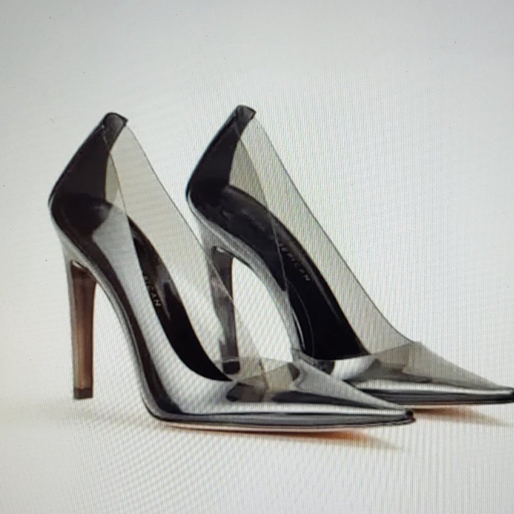 New Good American Cinder-f*cking-rella Pumps - Light Smoke Size 9.5 NWT